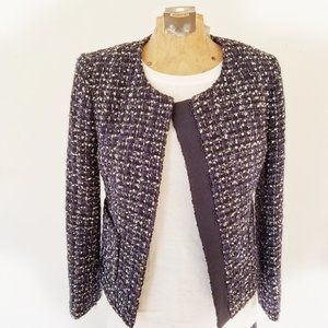 J. Crew Black and White Tweed Blazer